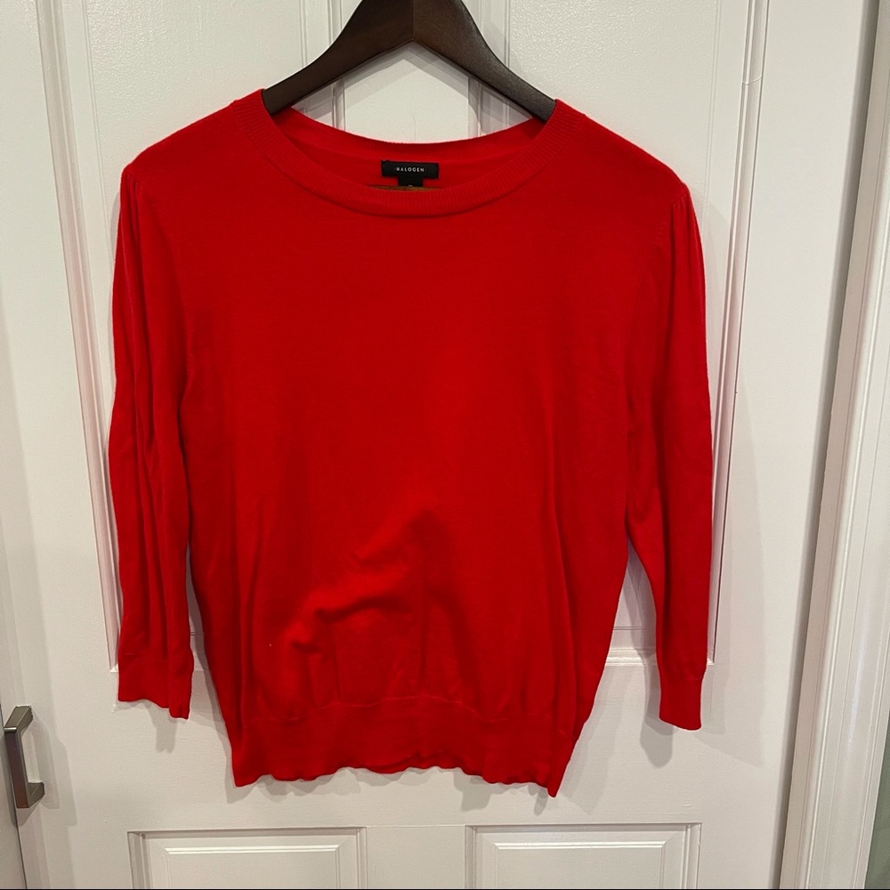 Halogen 3/4 Sleeve Crewneck Sweater Size Medium